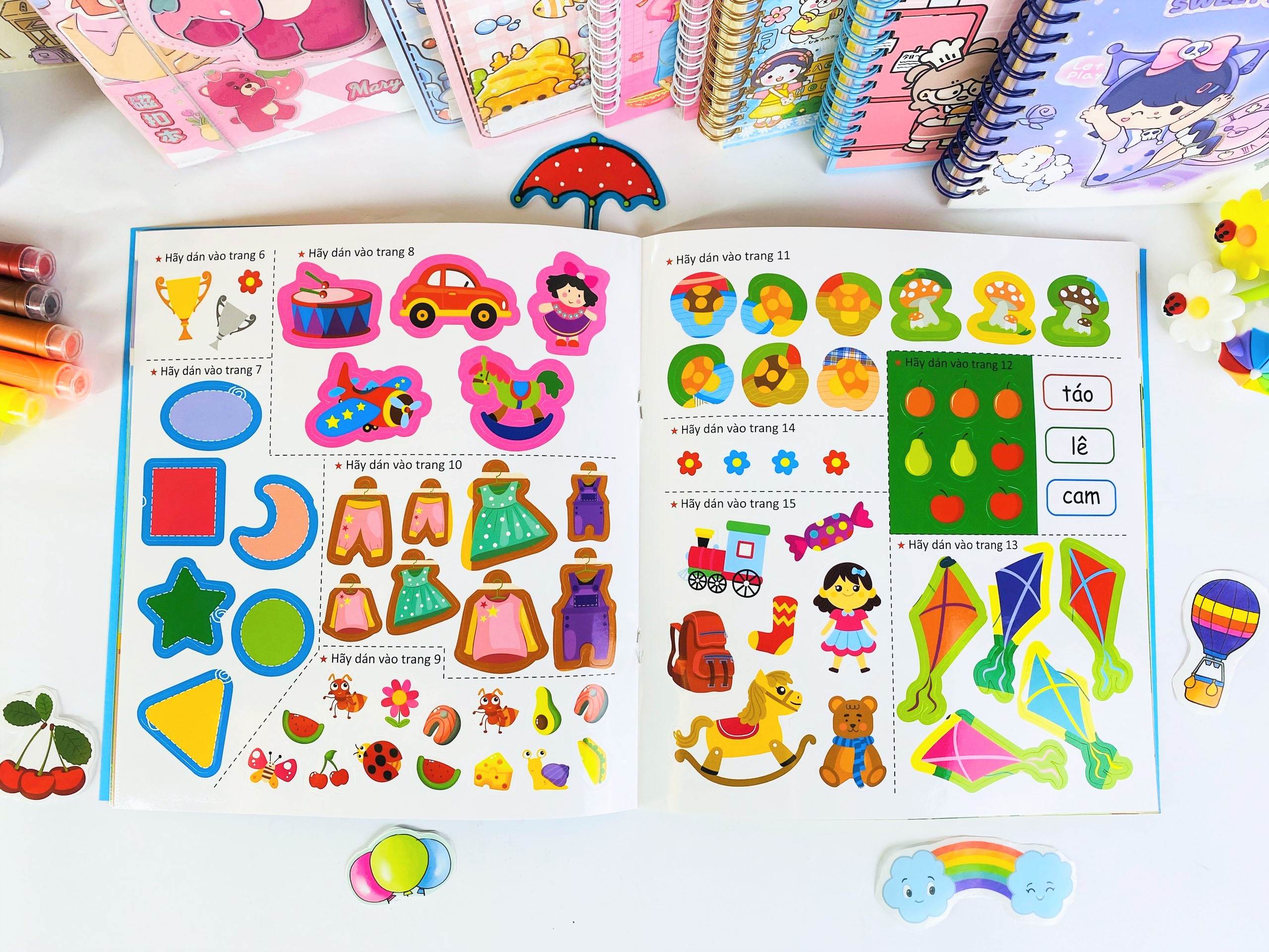 Combo 3 cuốn Sticker bóc dán thông minh IQ