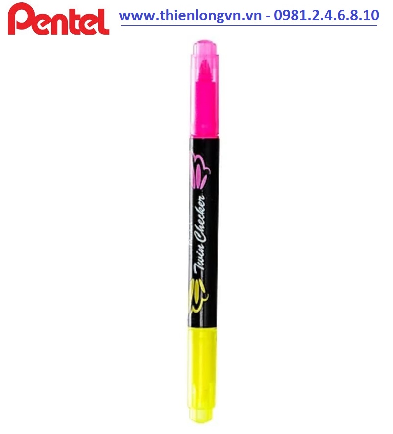 Bút nhớ dòng 2 đầu Pentel – SLW8 màu vàng - hồng