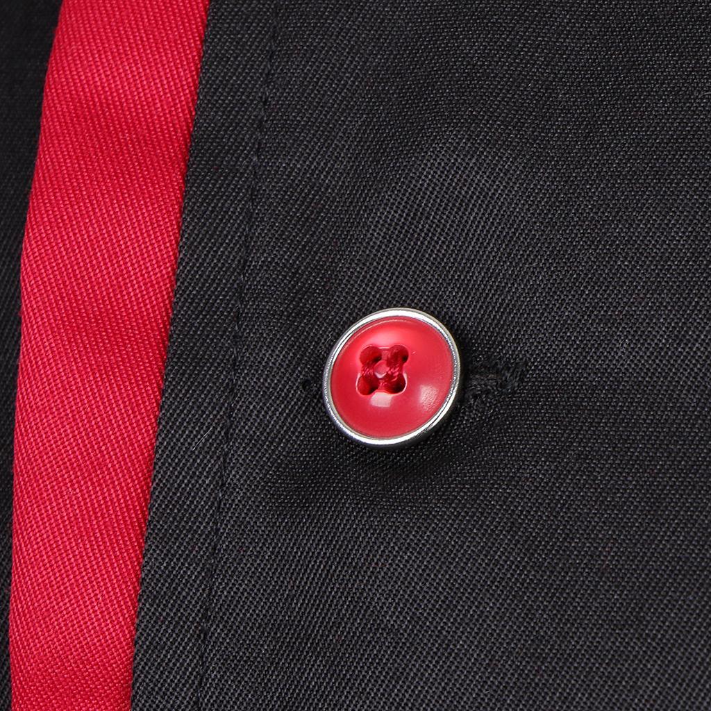 3X Long Sleeves Chef Jacket Coat Hotel Waiters Kitchen Uniform Tops Black L