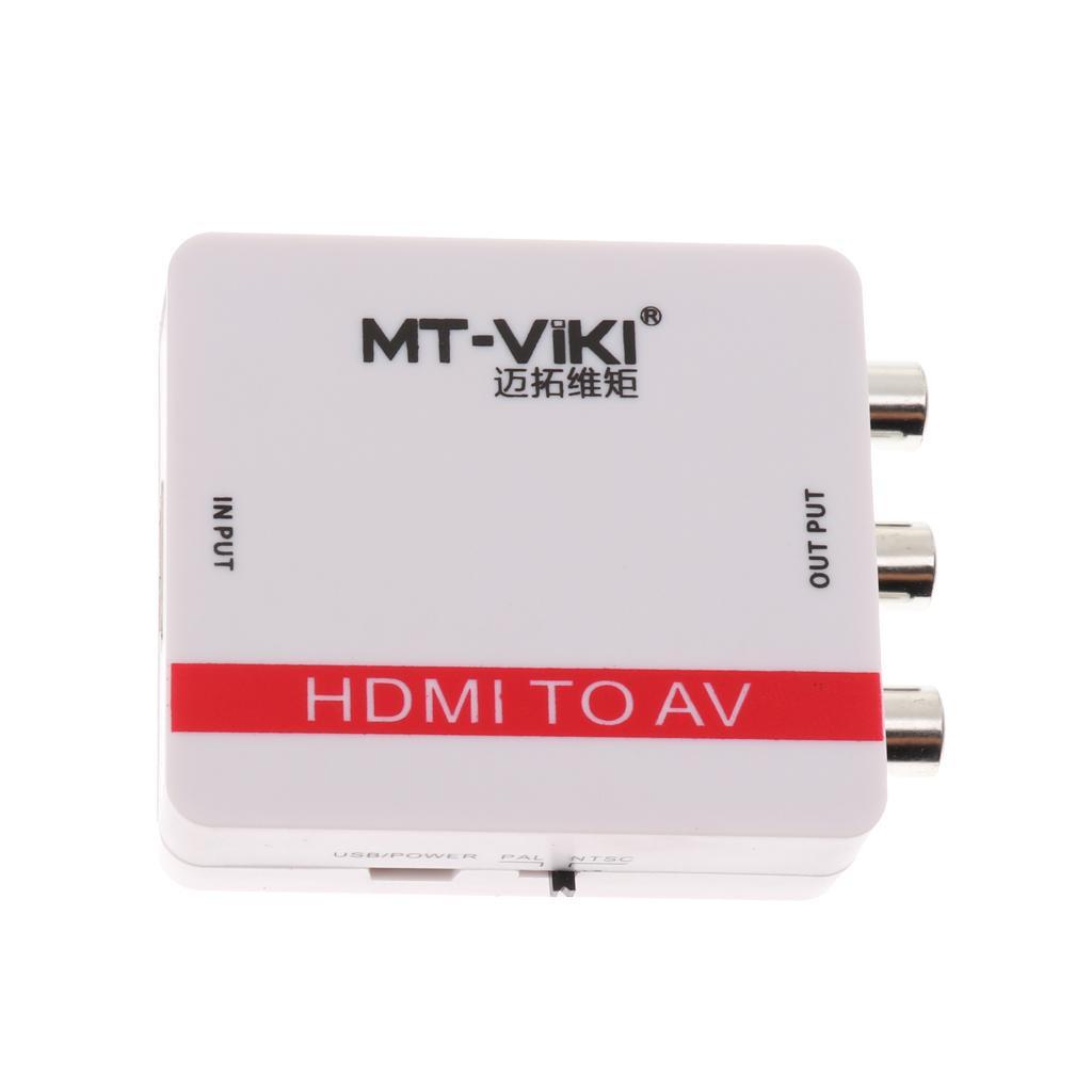 1080P  to AV 3RCA CVBs Composite Video Audio Converter White Adapter