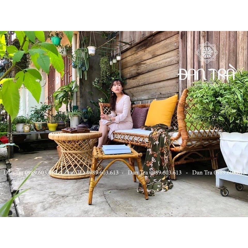Ghế Sofa Mây Nữ Hoàng - Ghế Mây Thư Giãn Vintage - Ghế mây Decor không Gian Nhà- Ghế Mây Đọc Sách-Nội Thất Mây Tre ĐAN TRÀ