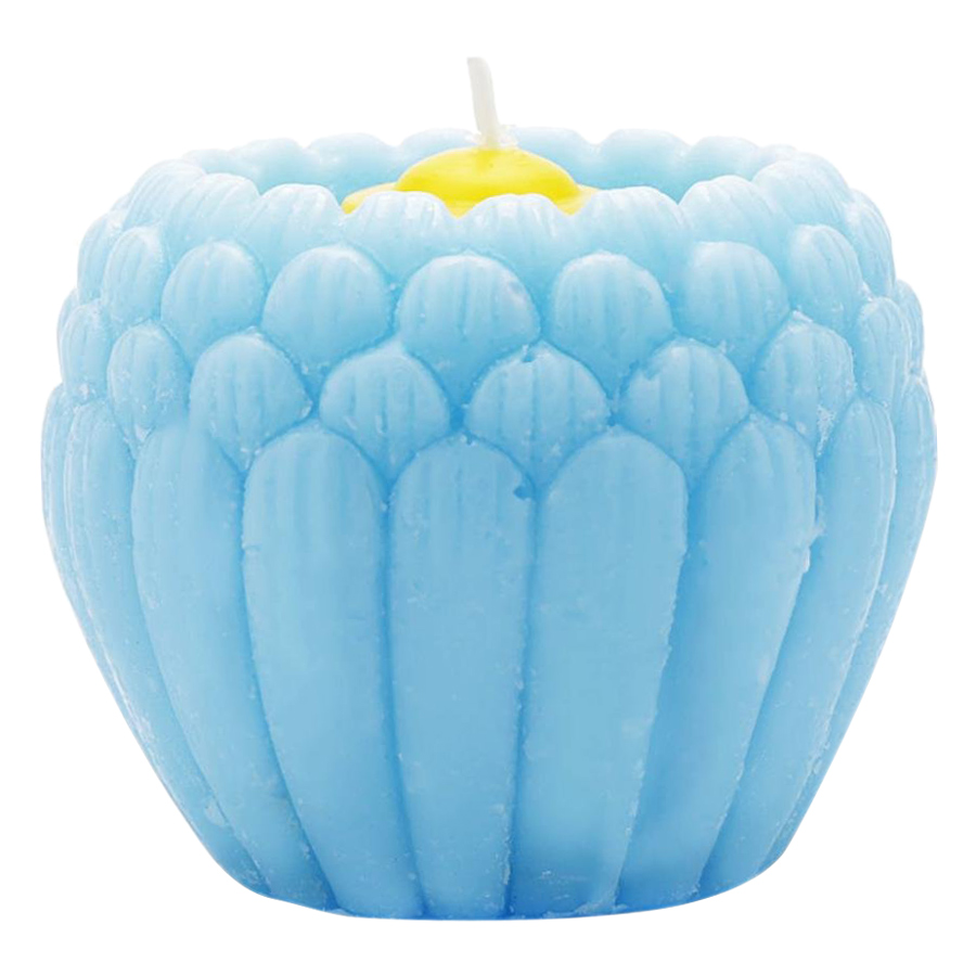 Nến Hoa Sen Nhật Quang Minh Candle Ftramart NQM9907 (9 x 9 x 7 cm) - Xanh Da Trời