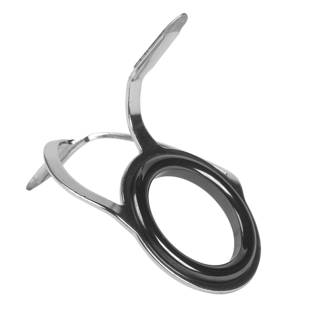 10pcs Ceramic Ring  Fishing Rod Guide Tangle Free Stainless Steel Frame