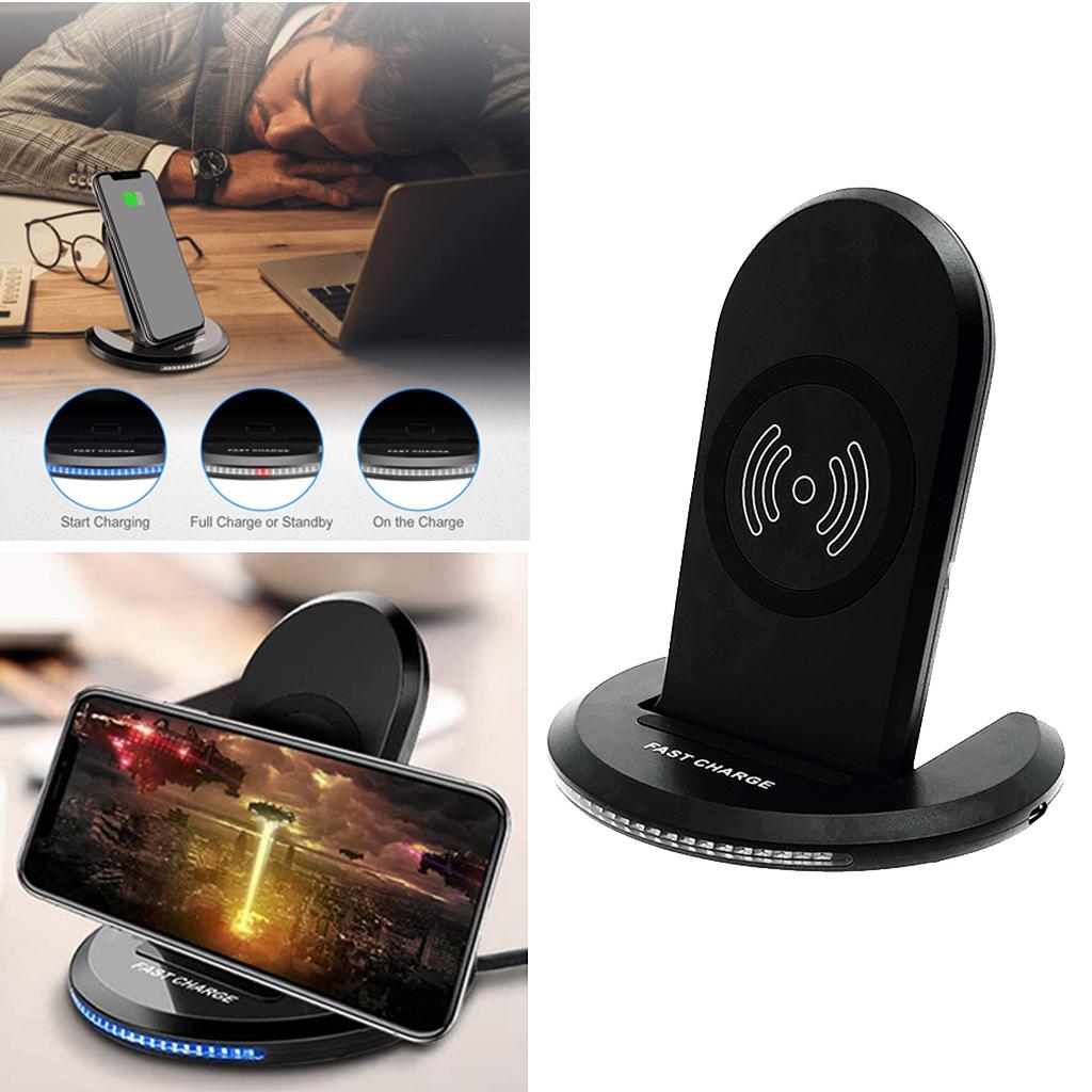 10W Qi Wireless Fast Charger Charging Stand Dock For SamsungS8 S9 S10