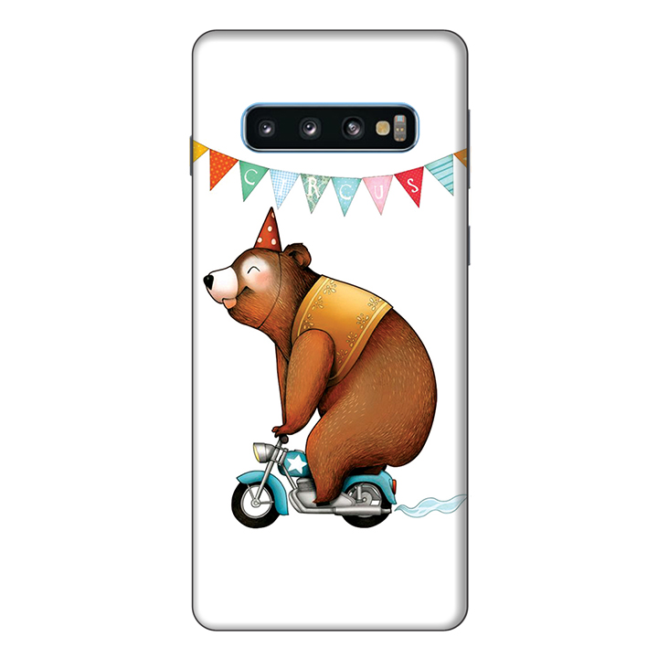 Ốp lưng điện thoại Samsung S10 Chú Gấu Đạp Xe