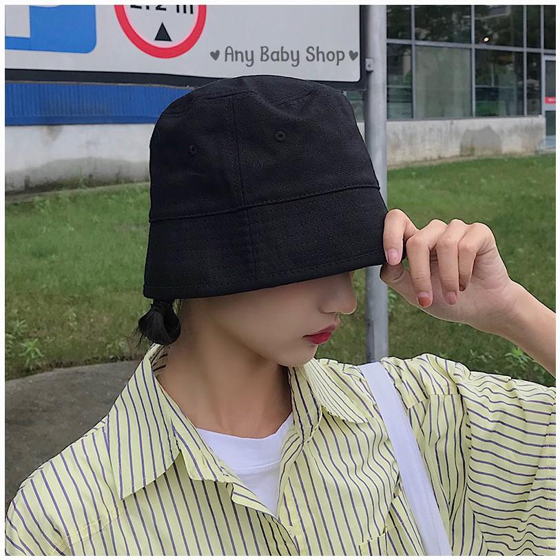 Mũ nón Bucket đen vành ngắn ,sụp như Hottrend Idol -có dây rút phía trong