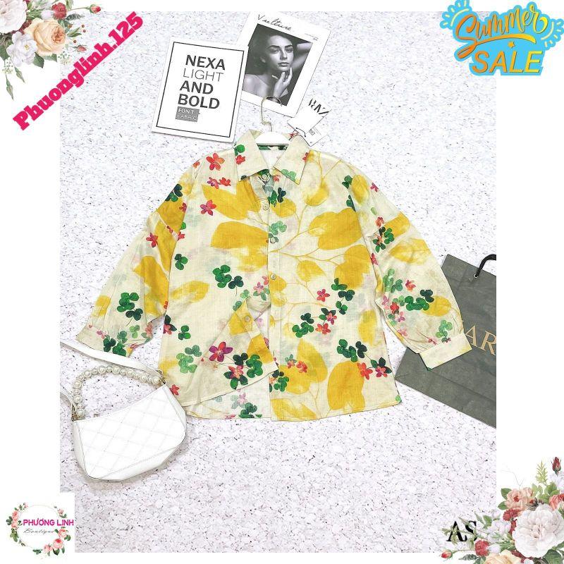 ÁO SƠ MI HOA CÂY TAY LỠ