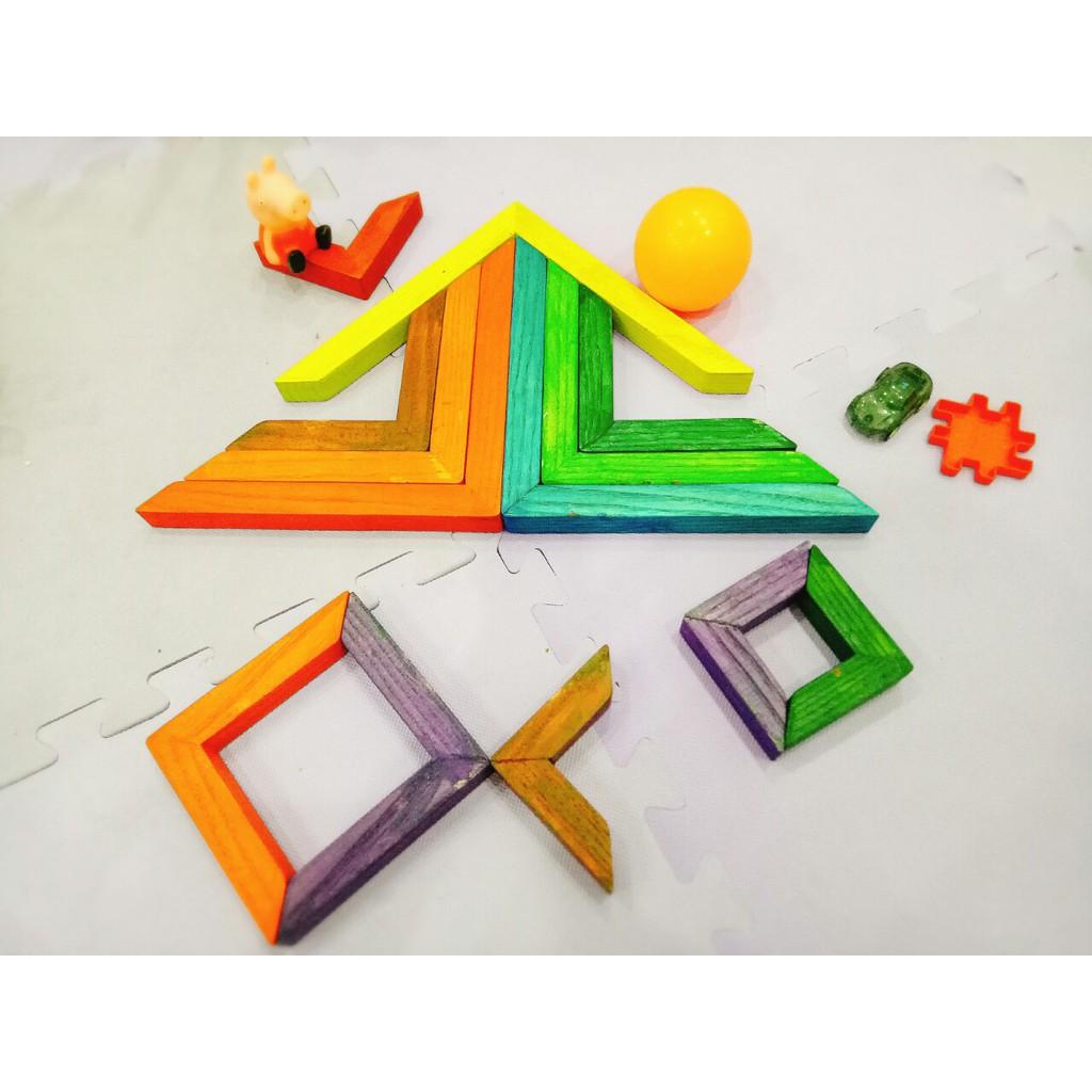 Bộ đồ chơi gỗ an toàn Xếp Hình cho bé I Đồ chơi giáo dục Montessori