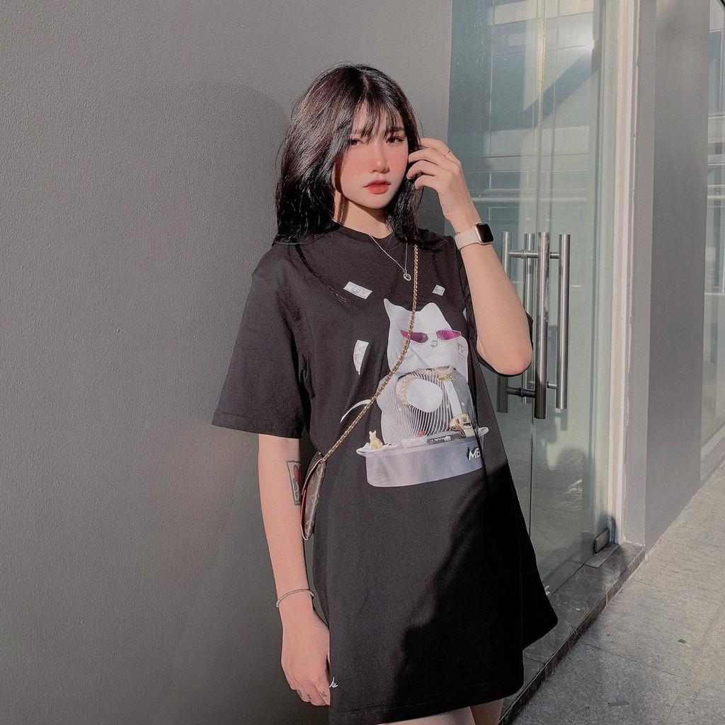 Áo thun nữ BLACKDOKI-MERCI 3 , áo phông nữ hiện đại basic cá tính form oversize tay lỡ chất cotton