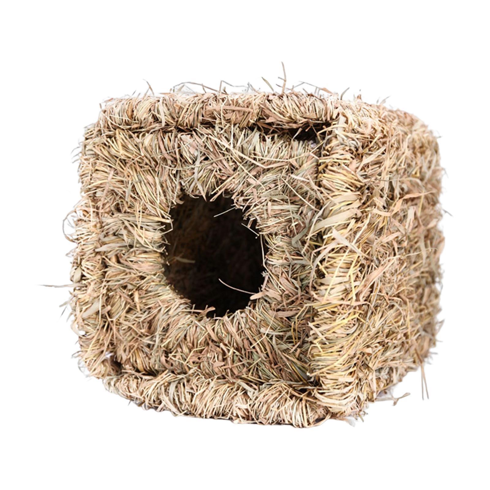 Hand Woven Small Animals Cage Nest Chewing Foldable Nesting Hideaway Sleeping Mat Nest Bed for Chinchilla Small Animals Squirrel Bunny Sleep