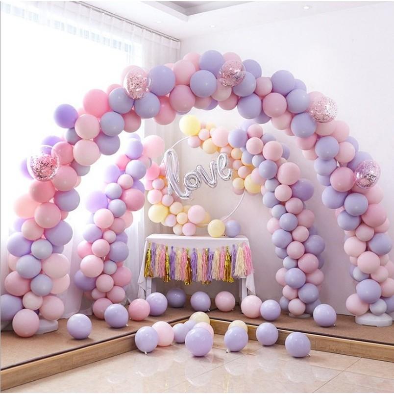 Bong bóng màu bánh macaron xinh xắn dùng để trang trí tiệc sinh nhật siêu xinh