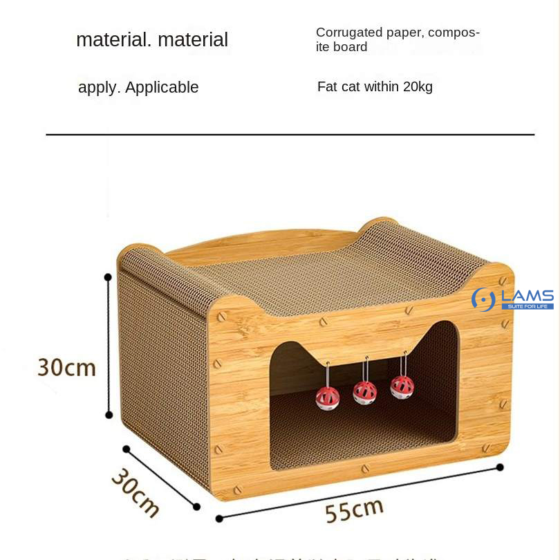 Nhà cho mèo tích hợp bàn cào móng kích thước lớn NM34