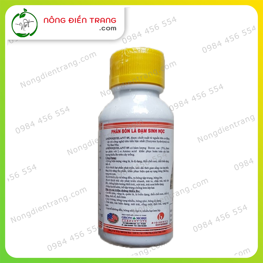 Phân Bón Lá AminoQuelant 05 Boron & Amino Acids - Chai 100ml - Tăng Khả Năng Thụ Phấn, Hạn Chế Rụng Bông Rụng Trái, Tăng Đậu Trái VTNN Nông Điền Trang