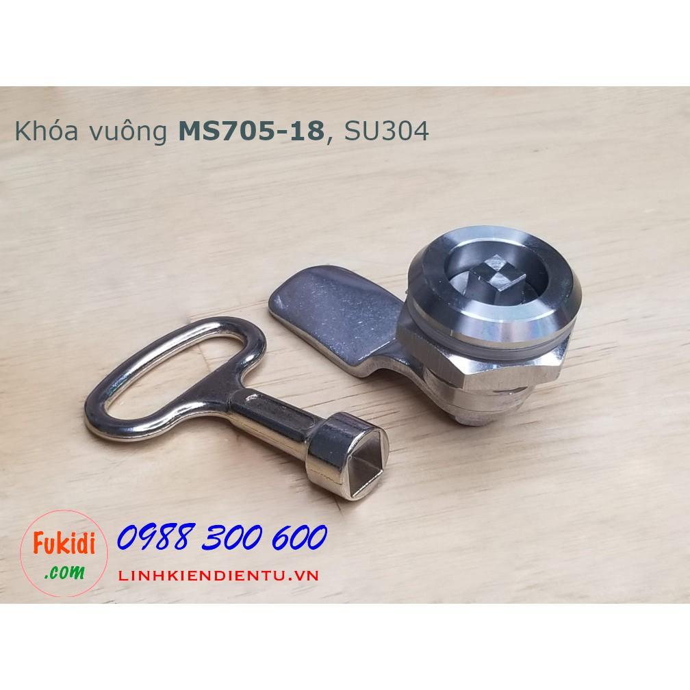 Khóa tủ điện MS705-18 chất liệu SU304 khóa tam giác, vuông và chữ S