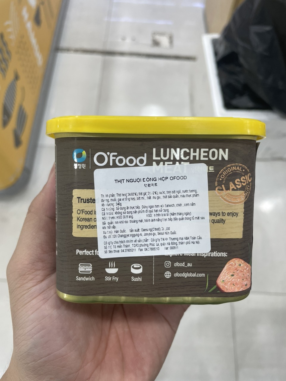 Thịt Hộp Luncheon Meat Daesang Hàn Quốc Hộp 340G / 대상) 런천미트 (계육혼합수출용) 340G