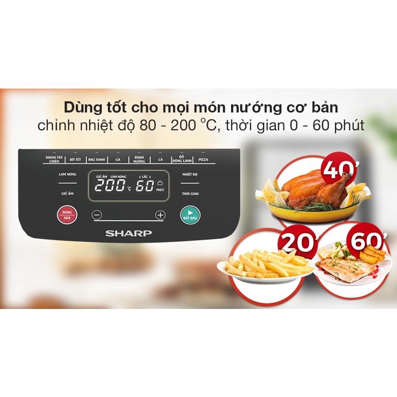 Nồi Chiên Không Dầu Điện Tử Sharp KF-AF70EV-BK - Hàng Chính Hãng