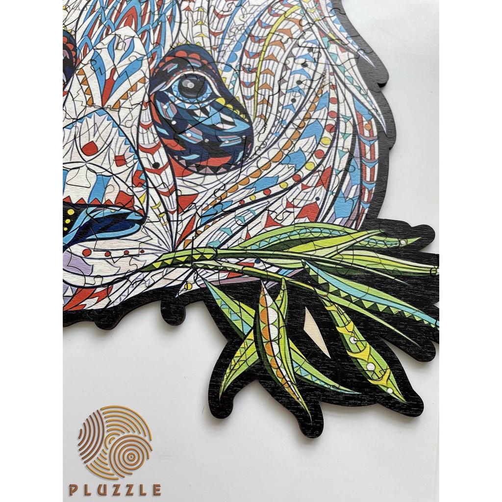 Bộ xếp hình gỗ đồ chơi puzzle ghép hình con vật độc đáo - Gấu Trúc - PZ016