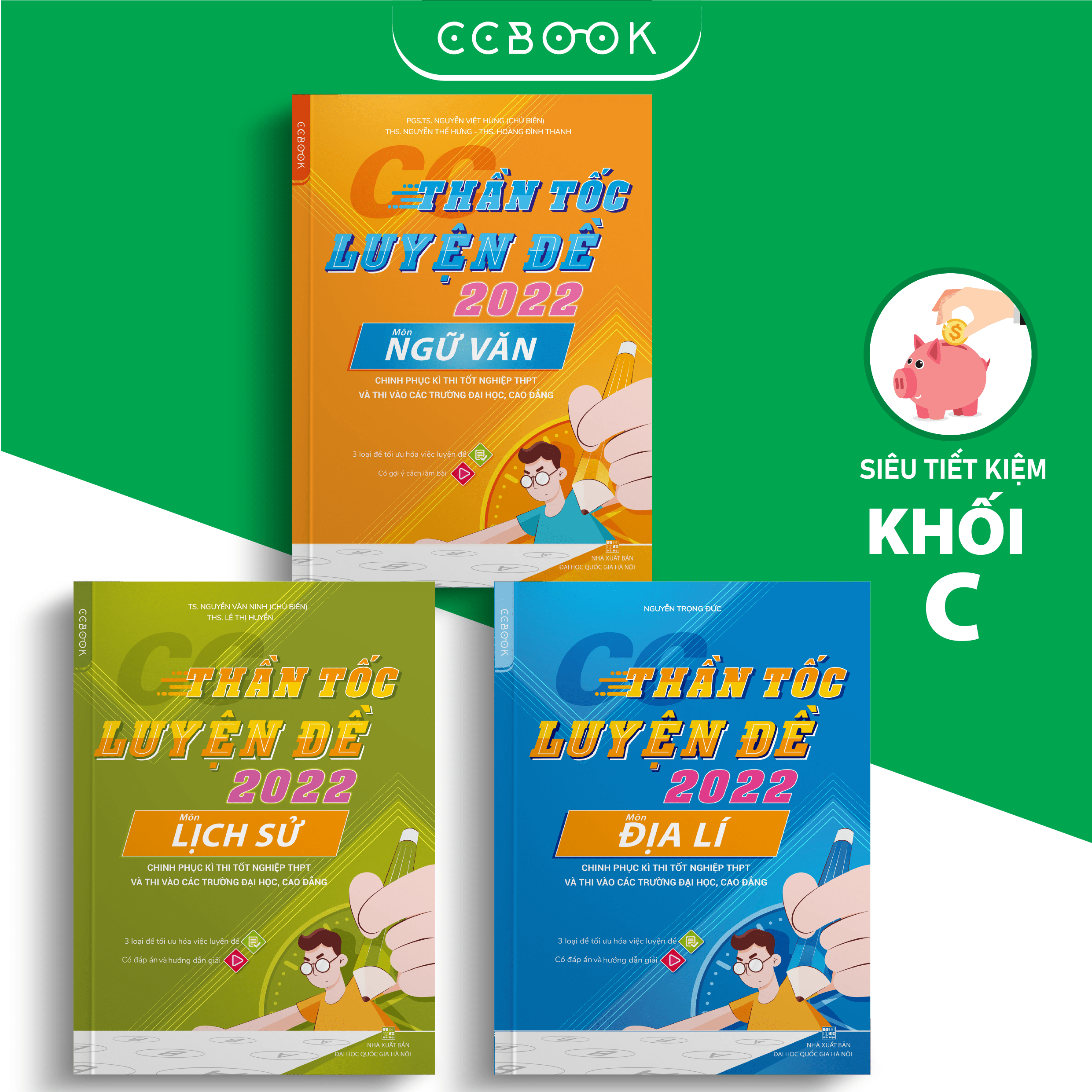 Sách – Combo khối C CC Thần tốc luyện đề 2022 – Văn Sử Địa (3 cuốn) – Luyện thi đại học – Chính hãng CCbook