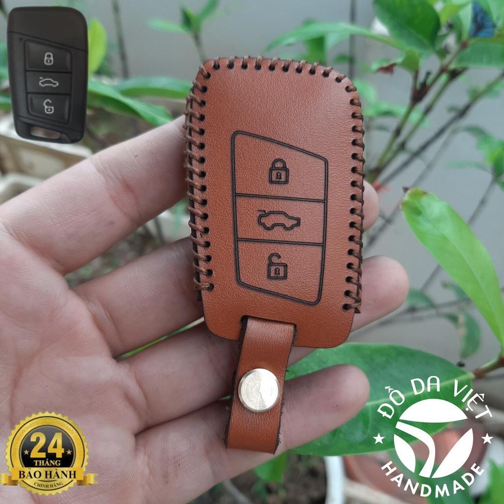 Bao da chìa khoá Ô tô Volkswagen Teramont 2022-2023. da bò thật , bảo hành 2 năm