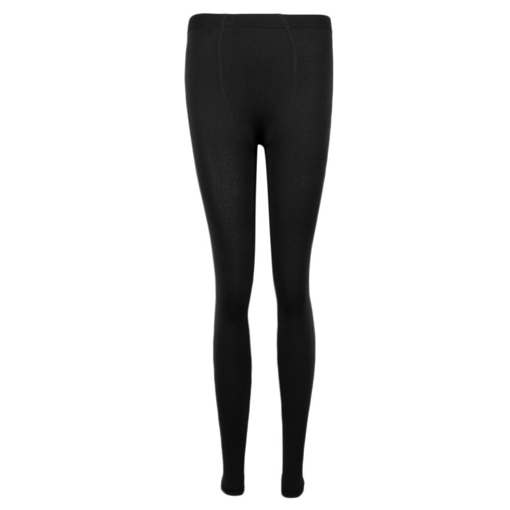 2pcs Black Winter Thermal Thick Fleece Lined Leggings Warm Elastic Trouser Pants