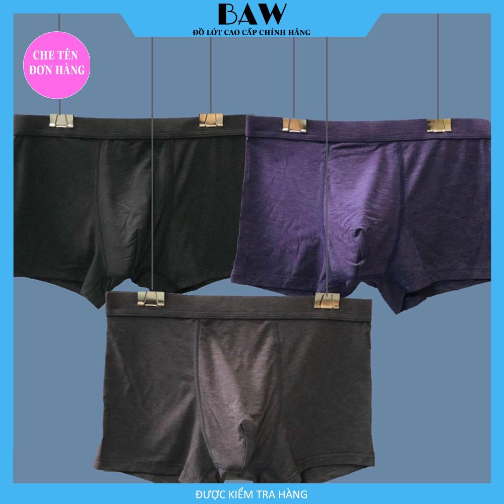 Quần Boxer Nam sợi cotton lạnh kháng khuẩn thoải mái mềm mịn, Quần Lót Nam co giãn 4 chiều thấm hút mồ hôi cực tốt thương hiệu BAW (combo 5 màu ngẫu nhiên) NT7984