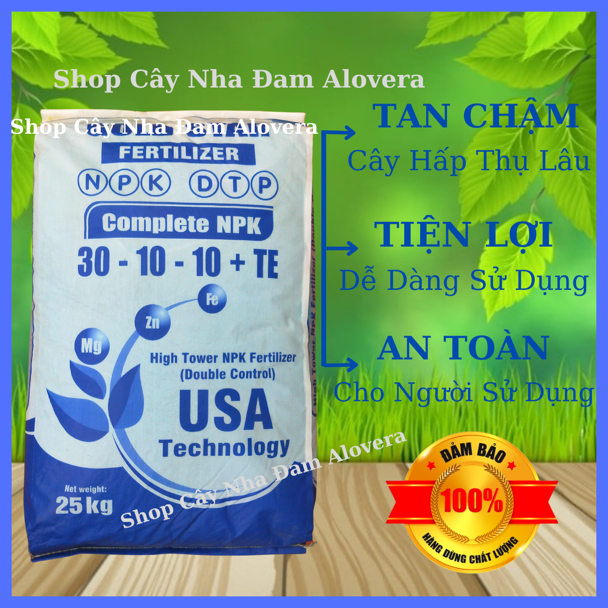 Phân NPK 30 10 10 + TE USA Cao Cấp (1KG) Chuyên Rau Màu, Hoa Cây Cảnh