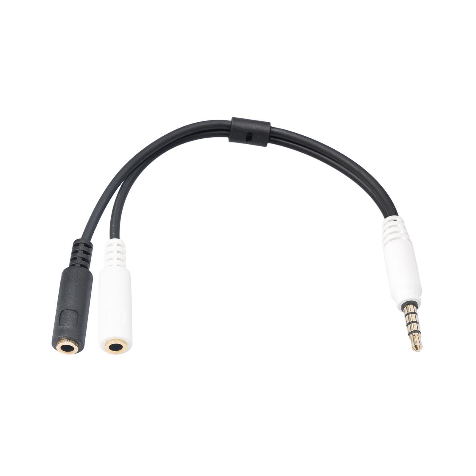 Universal Headset Splitter Cable Durable for PC Audio Players Laptop