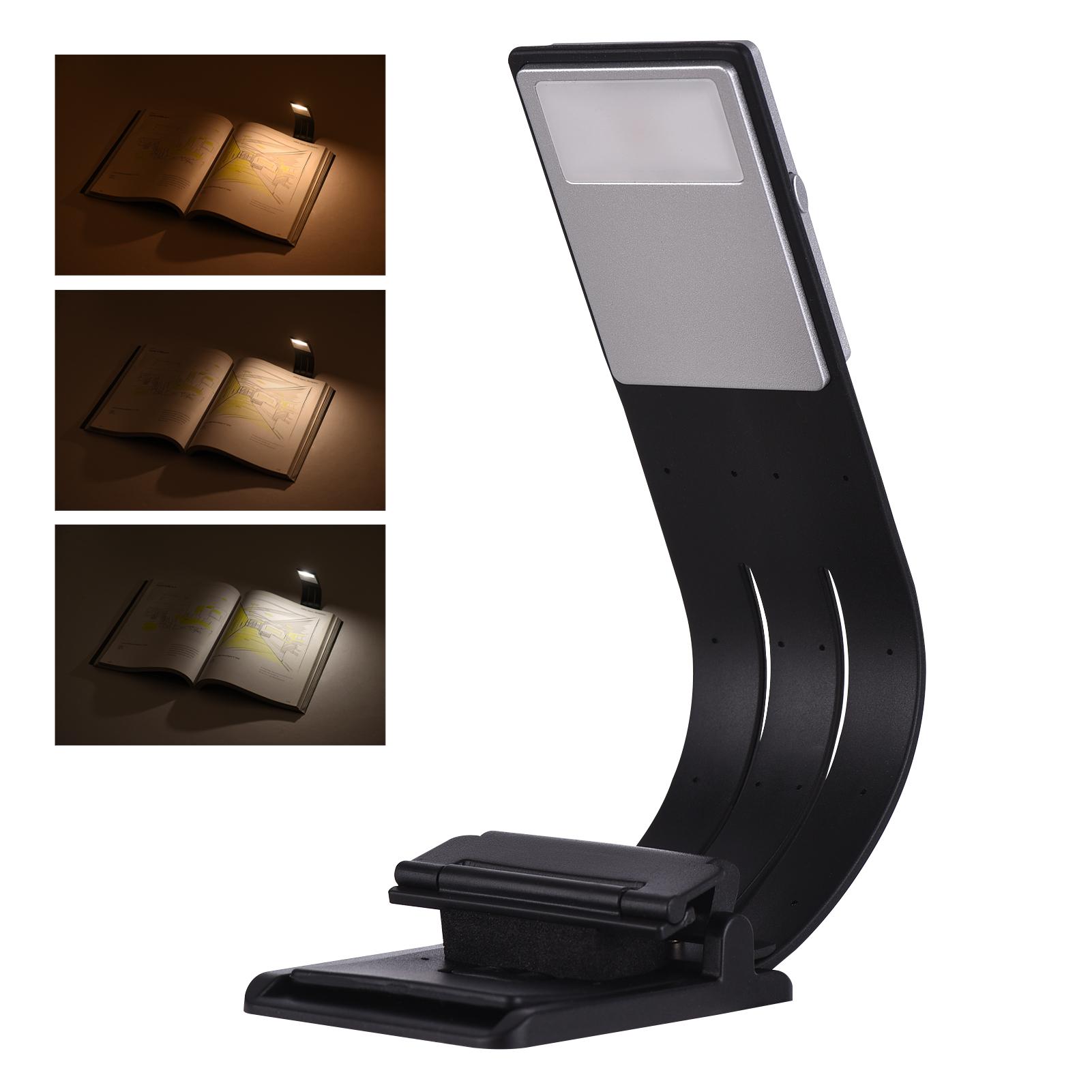 Rechargeable Reading Light Bookmark LED Light Eye Protection 3 Color Temperature Stepless Dimming with Magnetic Clip for