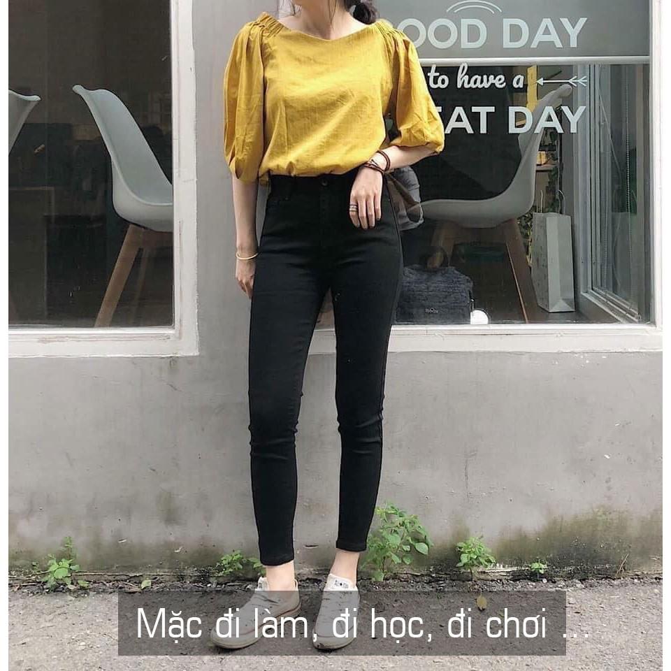 Quần Bò Giấy Nữ ️Freeship️ Quần Jean Skinny Dáng Ôm Co Giãn Màu Đen/Xám Ghi/Trắng J054