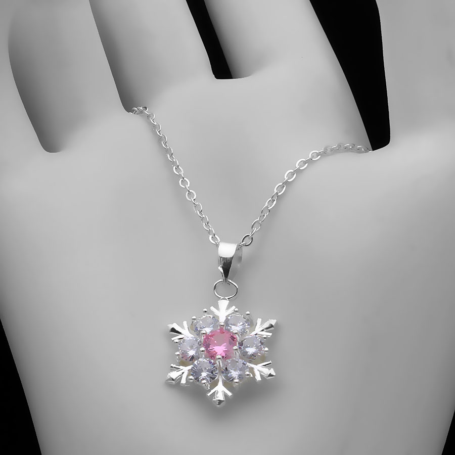 Dây Và Mặt Dây Chuyền Bạc Hiểu Minh DMD077T bông tuyết