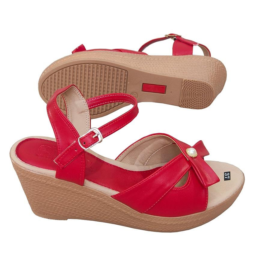 Giày sandal nữ đế xuồng da bò TiTi Đô cao cấp DNU2149a