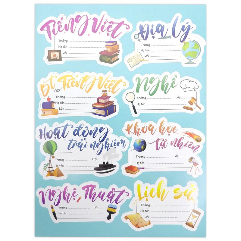 Bộ 3 Sticker Nhãn Vở Môn Học - Teenage NV-04