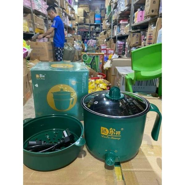 Nồi lẩu điện mini núm xoay 2 nấc nhiệt kèm giá hấp