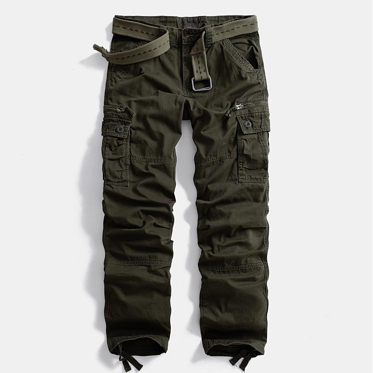Quần dài kaki túi hộp phong cách Retro_dã ngoại - camo đen