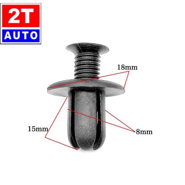 Bộ 10 đinh tán, chốt vít nở vit Nhựa 8mm Loại chuyên dùng có ren cho xe hơi ô tô -đường kính vít 8mm:  SKU:149