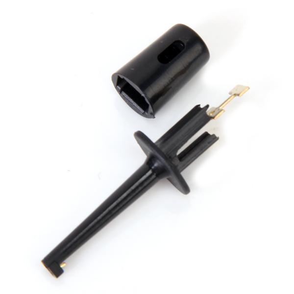 20Pcs Mini Test Hook Probe Lead Wire Cable Spring Clip Black for PCB SMD IC