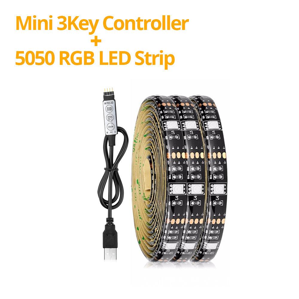 Giao hàng nhanh USB5V 5050 bảng đen sáng RGB sạc đầy màu sắc kho báu điều khiển từ xa không dây TV nền máy tính trang trí ánh sáng vành đai