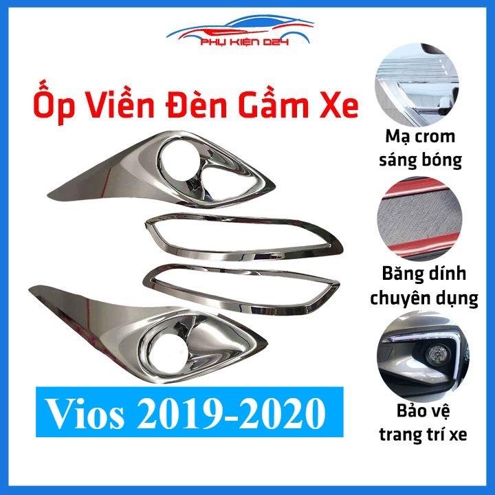 Ốp viền đèn gầm trước sau xe Vios 2019-2020 mạ Crom chống trầy trang trí làm đẹp xe