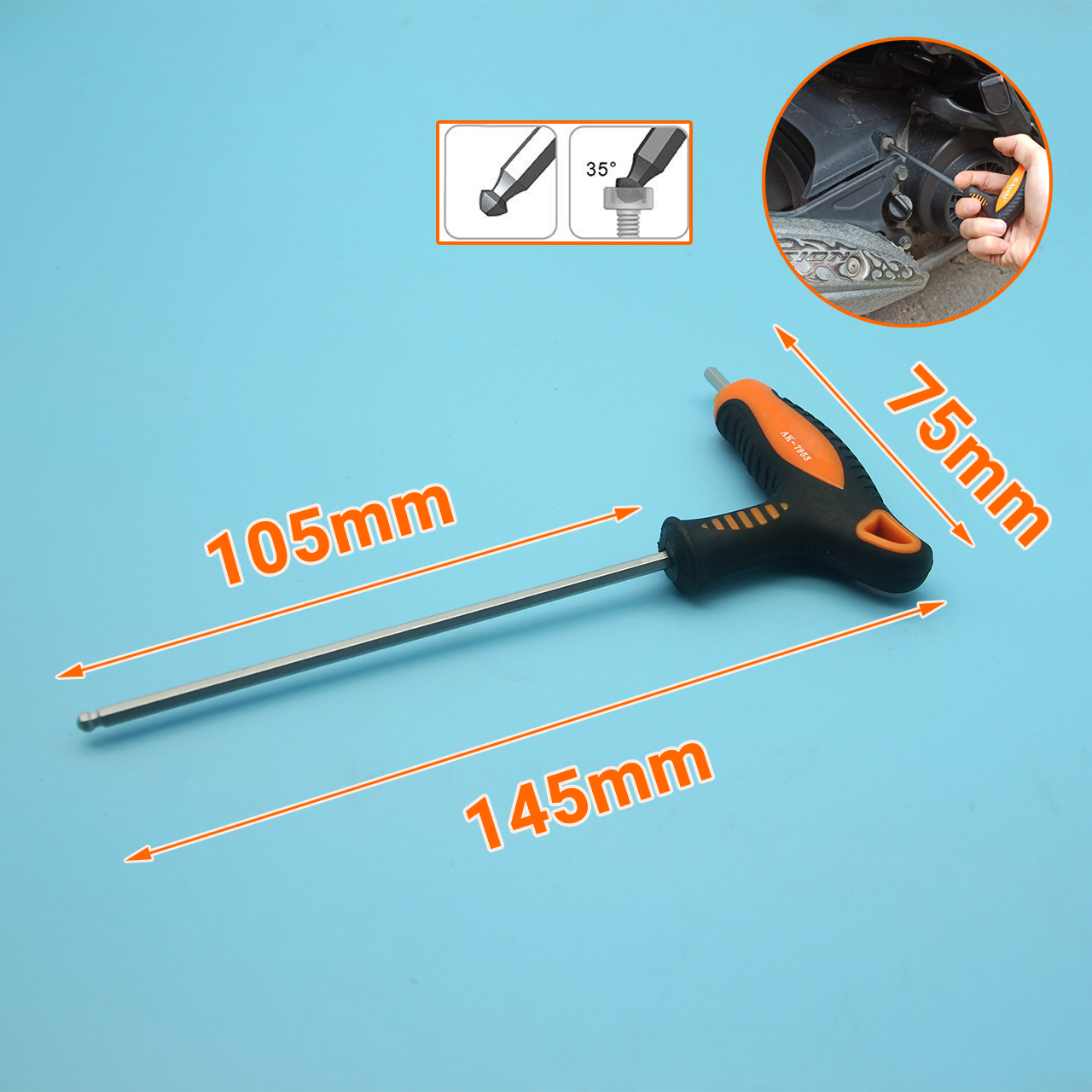 Lục giác bi chữ T Ak-giác Kích thước tùy chọn: