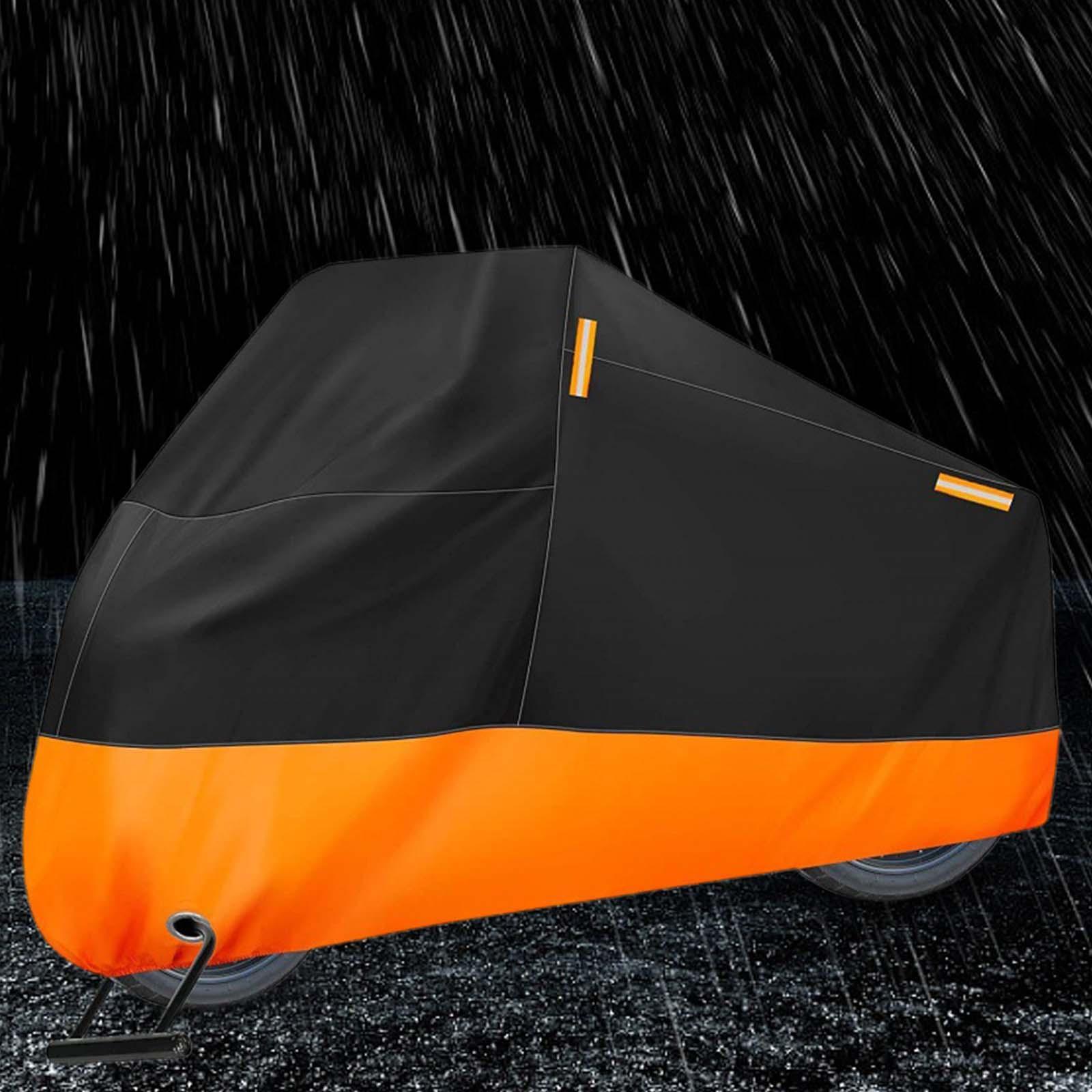 Universal Motorcycle Cover Protective Cover Windproof Buckles with Reflective Strips, Durable Waterproof Dustproof Rain Cover Motorbike Cover
