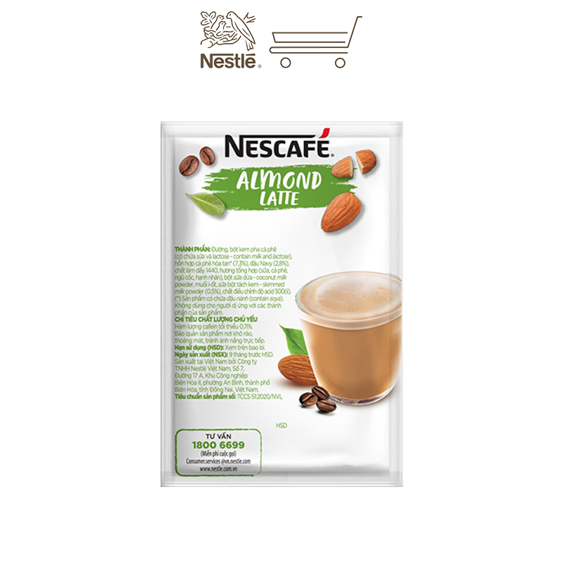 Combo 2 hộp cà phê hòa tan Nescafé Latte sữa hạt vị hạnh nhân (Hộp 10 gói x 24g)