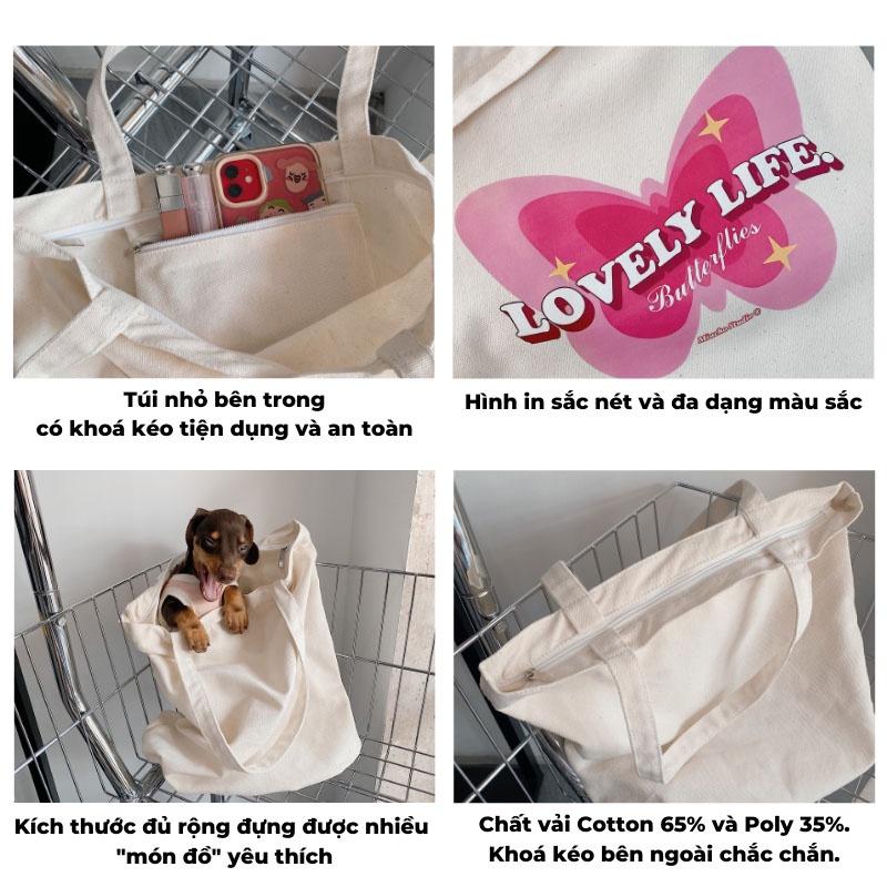 Túi tote đeo chéo, túi vải canvas đi học giá rẻ MV018 Miucho in local brand