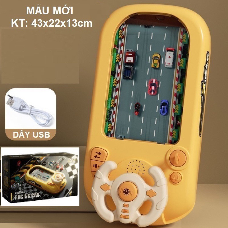 Đồ Chơi Ô Tô Đường Đua Xe Có Màn Hình Chuyển Động Cho Bé Có Vô Lăng Điều Khiển, Quà Tặng Sinh Nhật Cho Bé