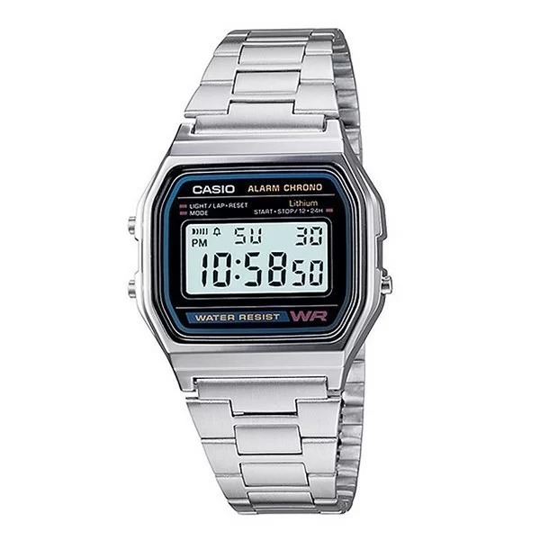 Đồng hồ nam Casio điện tử A158WA-1DF dây kim loại chính hãng Fridayshopping