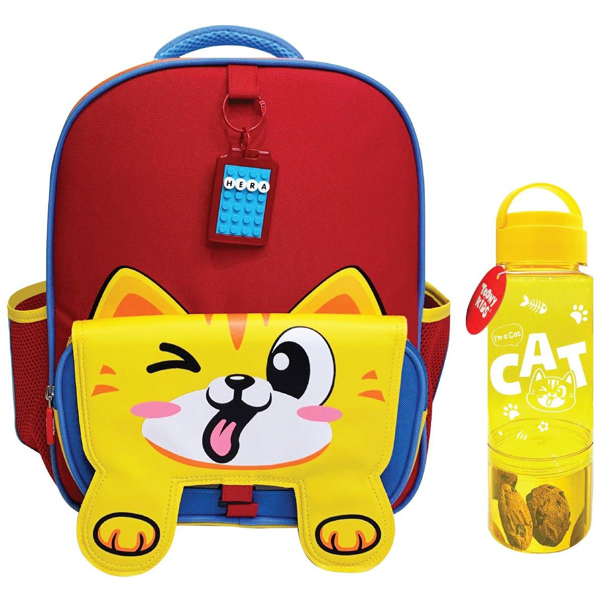 Ba Lô Học Sinh Sáng Tạo Cá Nhân Hóa Kèm Bình Nước Mèo Và Chuột - ToonyKids TN00423-001