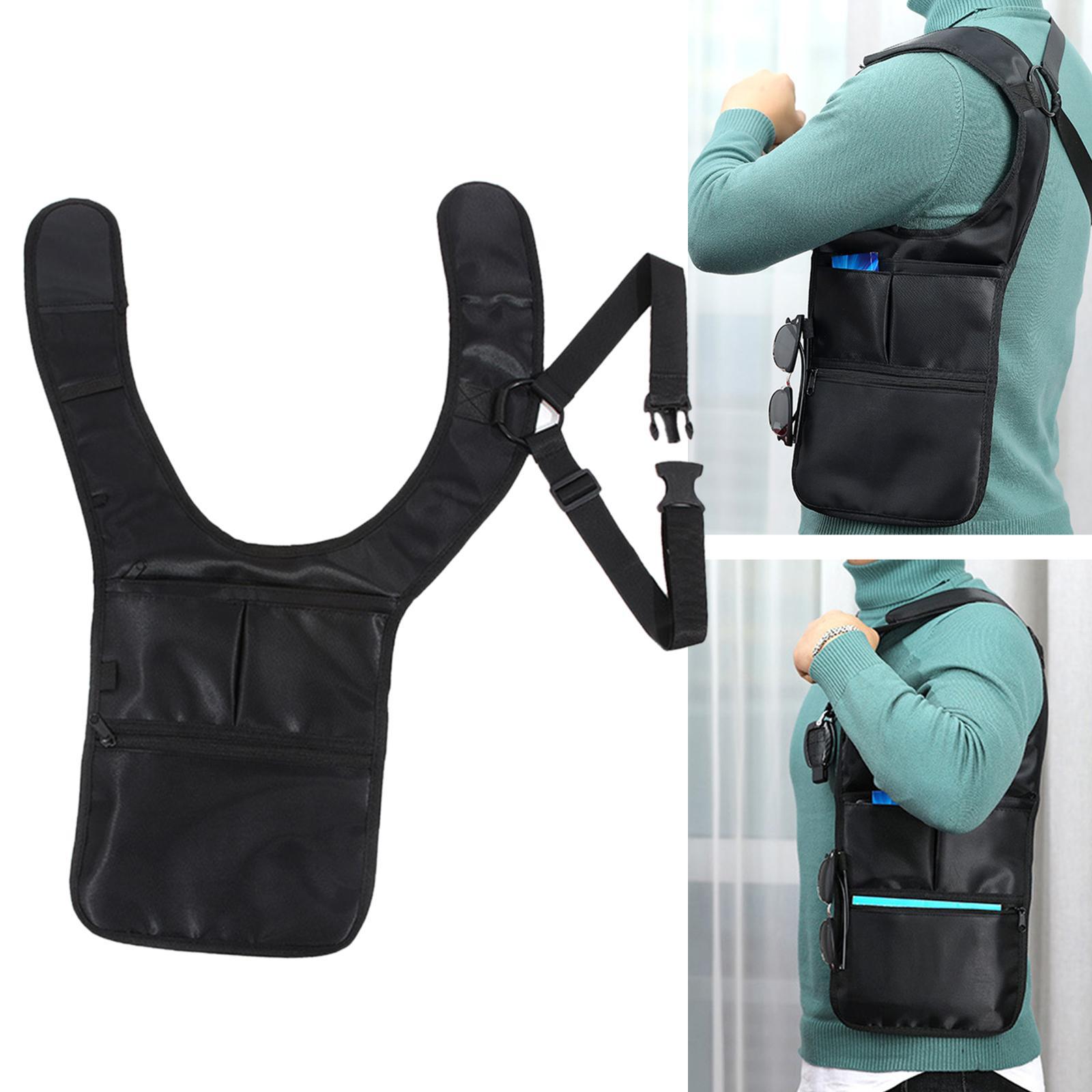 Outdoor Underarm Shoulder Bag Black Wallet Portable Backpack for Shopping Left