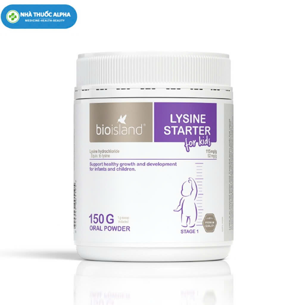 Bột hỗ trợ bổ sung Lysine Bioisland số 1 hộp 150g của Úc - Hỗ trợ tăng chiều cao cho bé