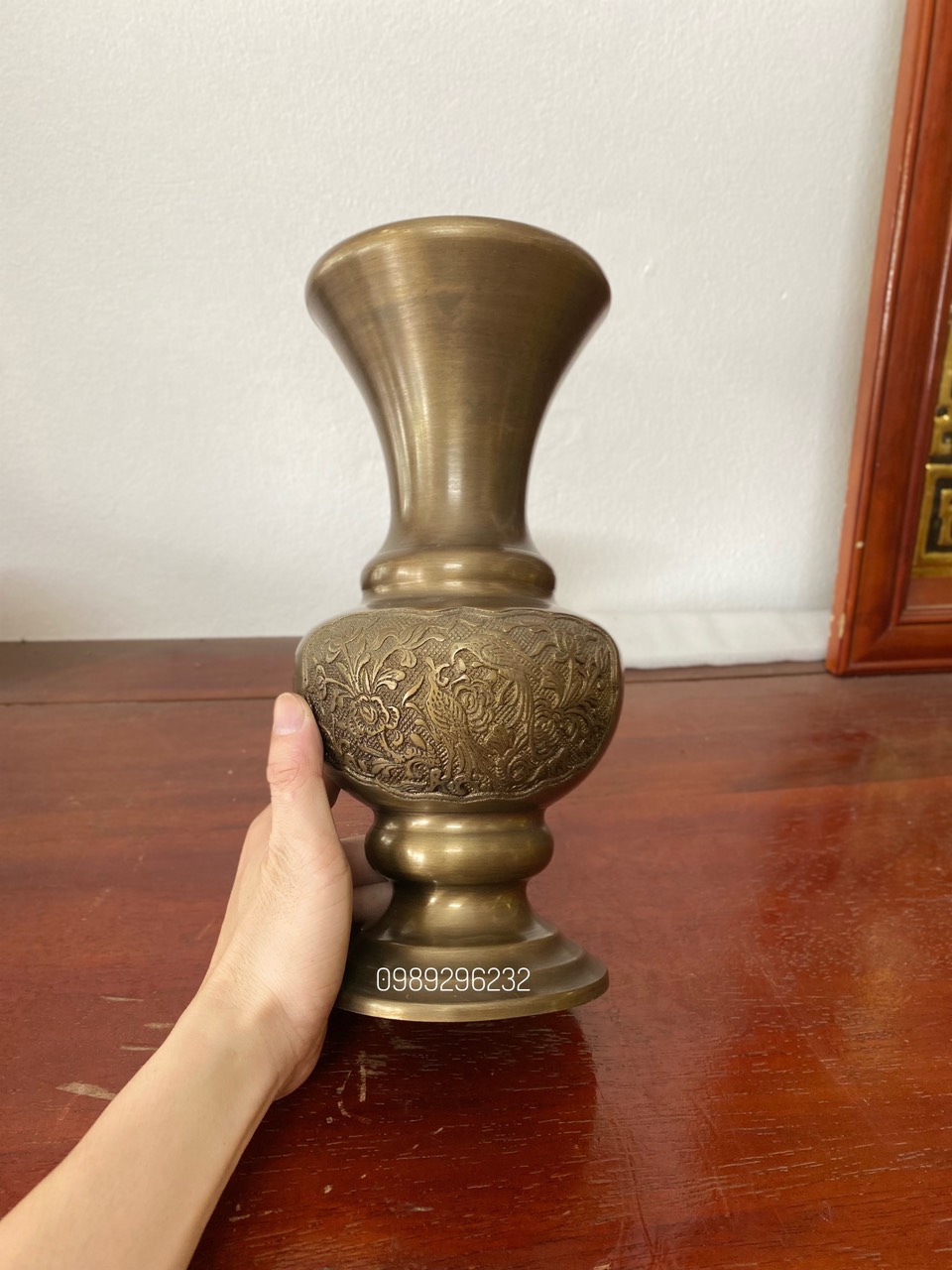Lọ bình cắm hoa đồng hun giả cổ 30cm