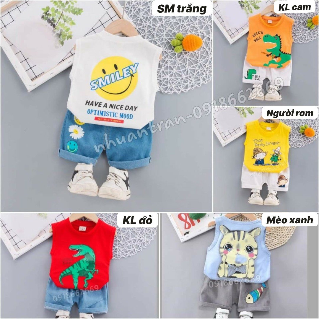 Bộ cộc bé trai,bộ cộc bé gái,combo 2 bộ tùy khách chọn cotton 4c size 5- 20kg