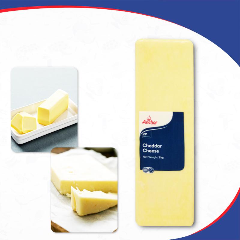 Phô mai Cheddar Anchor New Zealand khối 2kg